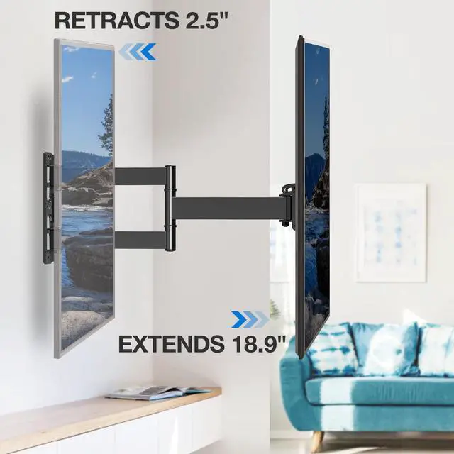 Alt view image 4 of 5 - MOUNTUP Single Stud TV Wall Mount Swivel and TV Mounting Hardware Kit Bundle