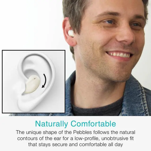 Alt view image 2 of 5 - MEE audio Pebbles True Wireless Earbuds - Bluetooth 5.3 Low Profile in Ear Lightweight Headphones with Headset Microphone & Call Noise Reduction for Gym/Workouts/Sports and Gaming, Sandstone