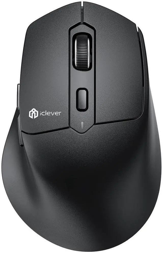 Main image of iClever MD360 Ergonomic Bluetooth Mouse with Mouse Jiggler, Wireless Rechargeable Mouse for 3 Devices (BT/2.4G), 4 DPI Settings, Compatible with iPad, Mac, PC