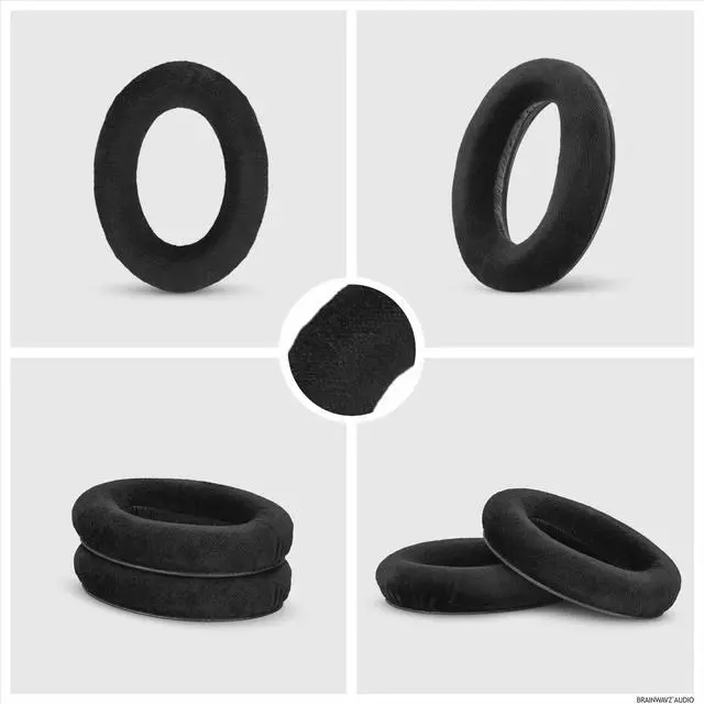 Alt view image 5 of 5 - Replacement Earpads for Sennheiser HD600, HD650, HD660S, HD525, HD535, HD545, & Massdrop HD58X, HD6XX Headphones - Soft Velour Cushions for Extra Comfort, by Brainwavz (Black)