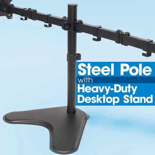 Alt view image 4 of 5 - MANHATTAN Universal Dual Monitor Stand with Double-Link Swing Arms Holds Two 13" to 32" LCD Monitors up to 8 Kg (17 Lbs.), Black