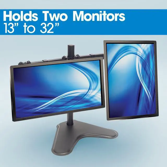 Alt view image 5 of 5 - MANHATTAN Universal Dual Monitor Stand with Double-Link Swing Arms Holds Two 13" to 32" LCD Monitors up to 8 Kg (17 Lbs.), Black