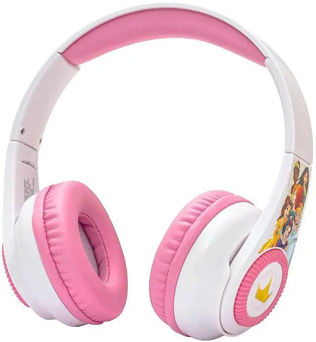Alt view image 2 of 5 - eKids Disney Princess Bluetooth Headphones with EZ Link+, Wireless Headphones with Microphone and Audio Cable, Kids Earphones for School, Home, or Travel