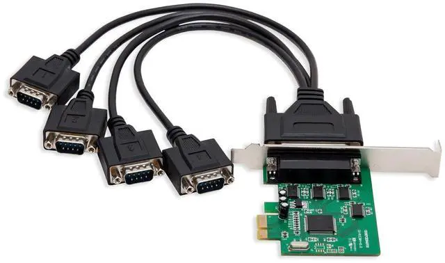 Alt view image 2 of 5 - IO Crest 4 Serial Ports PCI-e Controller Card with Fan-Out Cable and Bundled with Low Profile Bracket SI-PEX15038