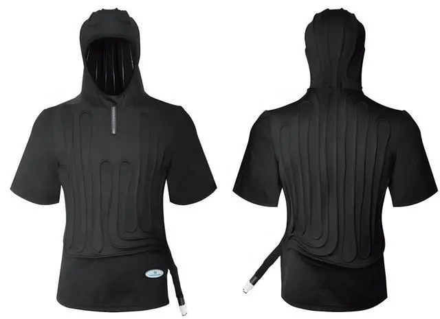 Alt view image 2 of 5 - COMPCOOLER Waistpack ICE Water Cooling System Hoodie Cooling T-Shirt 1.5L Detachable Bladder Flow Control(3XL/4XL)