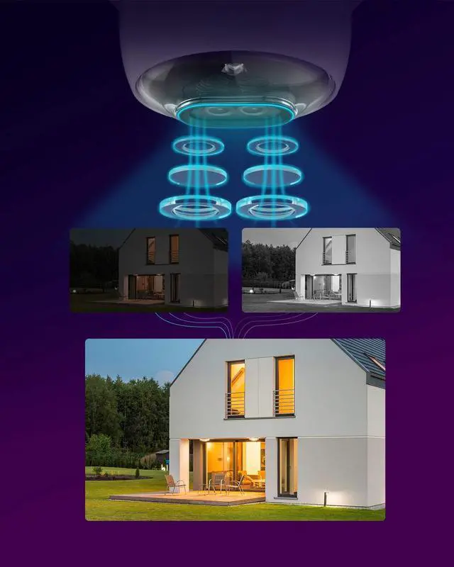 Alt view image 2 of 5 - EZVIZ Outdoor Security Camera Dual Lens 1080P, Excellent Color Night Vision, Active Light & Siren Alarm with PIR Motion Detection, Weather Proof, Two-way Talk, the First Dual Lens Security Camera(C3X)
