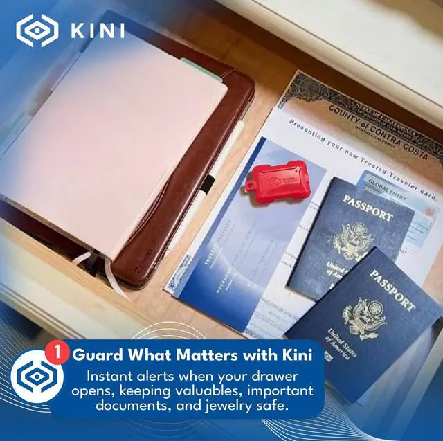 Alt view image 4 of 5 - Kini SafeAlert WiFi Motion Sensor Alarm | Real-Time SMS Notification | Wireless Motion Detector for Gun Safes, Cabinets, Home, Apartments, Office | Easy Install, No Subscription, Rechargeable Battery