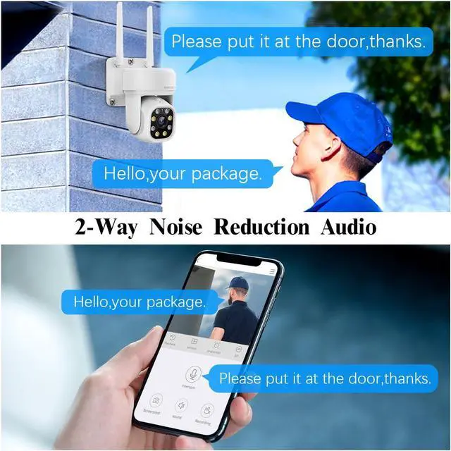 Alt view image 2 of 5 - (Auto-Vidoe Tracking & 2-Way Audio) WiFi PTZ Outdoor Security Camera System Pan 5MP Wireless Cameras System 10 Channel NVR Video Surveillance DVR Set