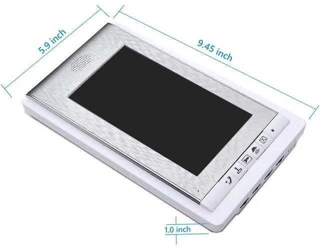 Alt view image 2 of 5 - AMOCAM 6 Units Apartment Video Intercom System, 7 inch Monitor Wired Video Door Phone Kit, Indoor Outdoor Video Doorbell, ID Keyfobs Unlock, 2 Way Audio, 6-Screen for Home Apartment