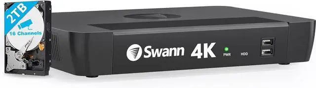 Main image of Swann 4K 16Channel Security Camera System NVR Recorder: nvr-8580 Security PoE NVR Box with 2TB HDD,24/7 Continuous Recording,Work with Swann IP 12MP/4K/5MP/4MP HD Cameras, SRNVR-168580H