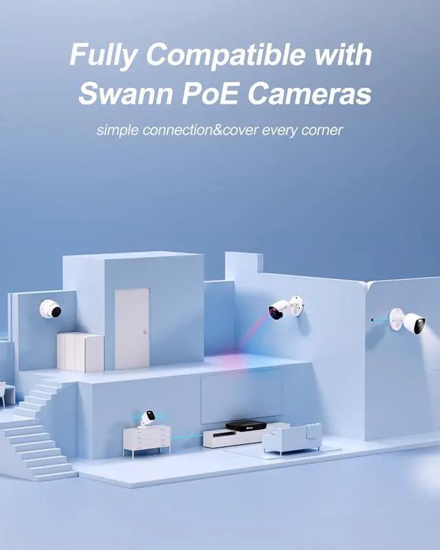Alt view image 4 of 5 - Swann 4K 16Channel Security Camera System NVR Recorder: nvr-8580 Security PoE NVR Box with 2TB HDD,24/7 Continuous Recording,Work with Swann IP 12MP/4K/5MP/4MP HD Cameras, SRNVR-168580H