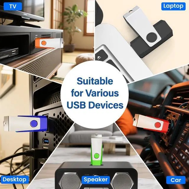 Alt view image 3 of 5 - 2GB Flash Drives 100 Pack, Wooolken USB 2.0 Thumb Drive with Lanyards Bulk USB Sticks for Weddings,Office, School, Data Storage Backup
