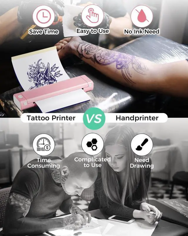 Alt view image 4 of 5 - Phomemo Portable Printers Wireless for Travel, M08F Thermal Bluetooth Printer Support for 8.5"x11" US Letter, Small Inkless Printer Compatible with iOS, Android, Laptop for Car, Office, Home