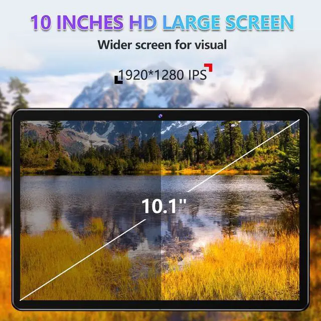 Alt view image 2 of 5 - 2024 Latest Tablet 10.1" Octa-Core Android 11 Tablet, 64GB Storage Tablets with Keyboard, Stylus Pen, Dual 13MP+5MP Camera, WiFi, Bluetooth, GPS, 512GB Expand Support, IPS Full HD Display