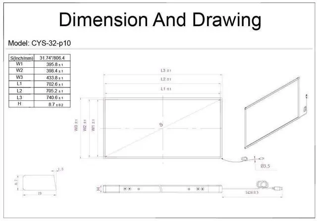 Alt view image 2 of 5 - 32 inch Multi-Touch 10 Point Infrared Touch Frame, ir Touch Panel, Infrared Touch Screen Overlay aEUR|
