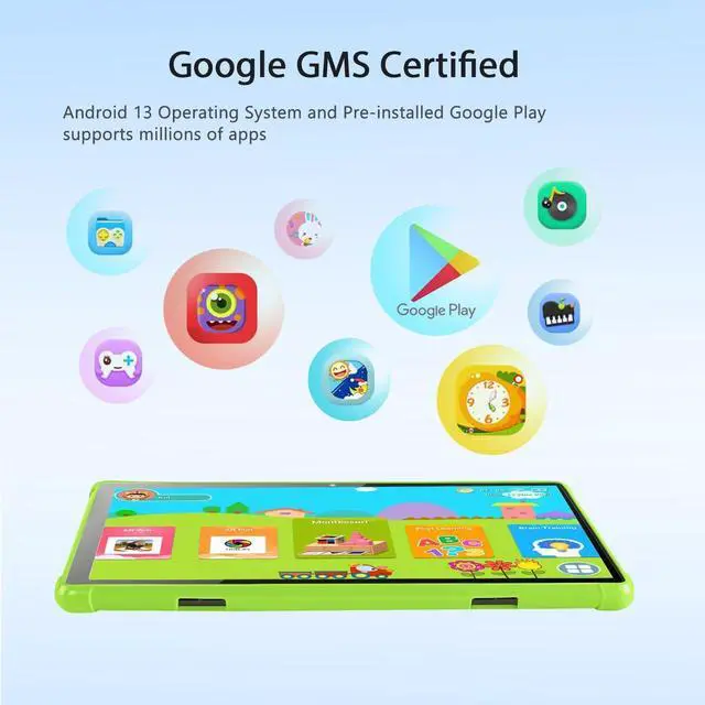 Alt view image 2 of 5 - Wainyok Kids Tablet, 6GB + 64GB, 1TB Expandable, Octa-Core, Dual Camera, 10.1 Inch 1280x800 IPS Screen Toodler Tablet, 5000mAh Battery, Educational Games Parental Control, Android Tab for Kids