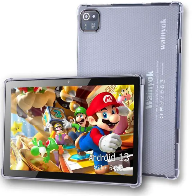 Main image of Wainyok Kids Tablet, 6GB + 64GB, 1TB Expandable, Octa-Core, Dual Camera, 10.1 Inch 1280x800 IPS Screen Toodler Tablet, 5000mAh Battery, Educational Games Parental Control, Android Tab for Kids