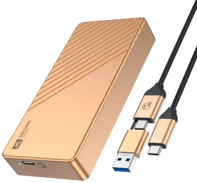 Main image of SAN ZANG MASTER 40Gbps M.2 NVMe SSD Enclosure Adapter, Aluminum USB 4.0 Type-C to M-Key 2280 Solid State Drive External Case, Compatible with Thunderbolt 3/4 USB4.0/3.2/3.1/3.0, USB C to C/A Cable