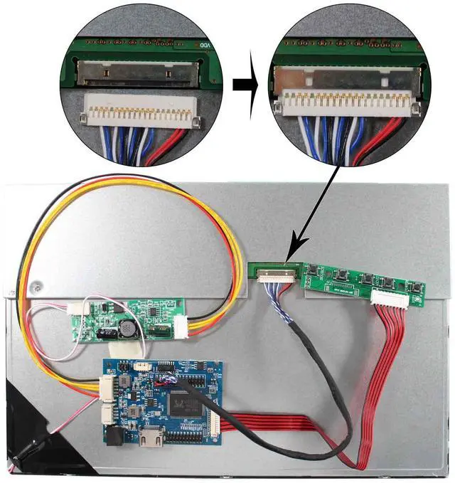 Alt view image 4 of 5 - VSDISPLAY 12.1 Inch 1024x768 IPS Panel 12.1'' 4:3 Aspect Ratio WLED LCD Screen with Audio LVDs Driver Controller Board for Industrial Machine Display