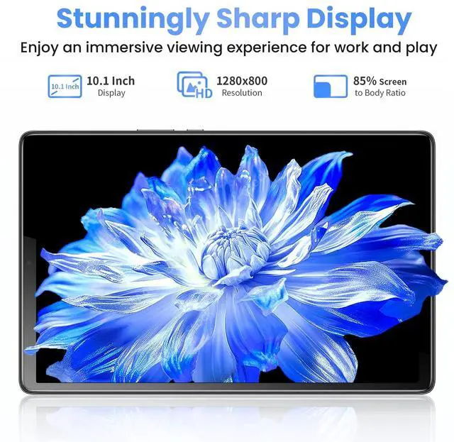 Alt view image 4 of 5 - Topsand Latest Android 13 Tablet, 10.1 Inch Tablet with 2.0 GHz Quad-Core Processor, 64GB ROM, 1TB Expandable, Dual Auto Focus Camera with Face ID Unlock, GPS, Parental Control, 2.4G & 5G WiFi Tableta