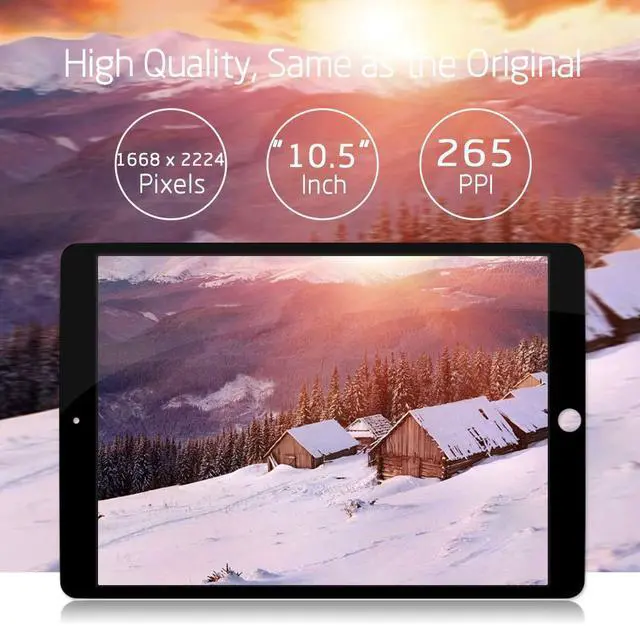 Alt view image 2 of 5 - for iPad Pro 10.5 A1701 A1709 Screen Replacement LCD Display LCD Display Matrix Touch Screen Digitizer Tablet Assembly no Home Button EMC 3140 3141