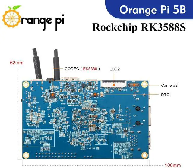 Alt view image 4 of 5 - Orange Pi 5B 4GB with 32GB eMMC Rockchip RK3588S 8 Core 64 Bit Wi-Fi6, BT5.0 Single Board Computer, 2.4GHz Frequency Open Source Board Run Orange Pi OS,Android,Debian(Pi 5B 4G32G+5V4A Type C Supply)