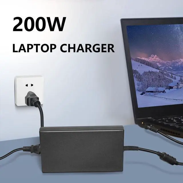 Alt view image 2 of 5 - PAEBAI+ 200W Laptop Charger for HP Pavilion 15 17 Envy 15 17 15 2020 TPN-DA10 L00818-850 TPN-LA21 L73385-001 ZBook G3 G4 G5 G6 G7 OMEN 15 15t 17 17t Gaming AC Adapter Power Supply