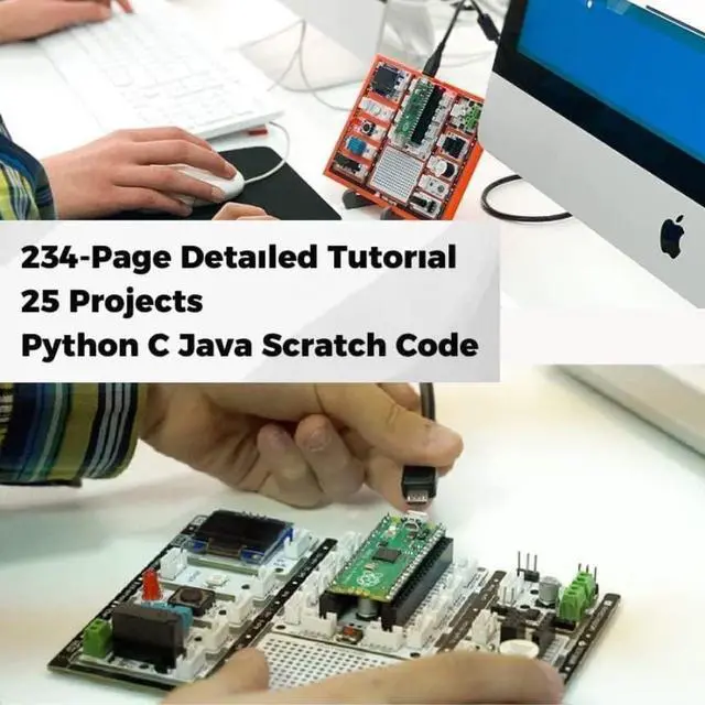 Alt view image 5 of 5 - PicoBricks Raspberry Pi Pico W Starter Kit - 26 Pieces DIY Project Kit with 3 Learning Book and 25 Project Videos