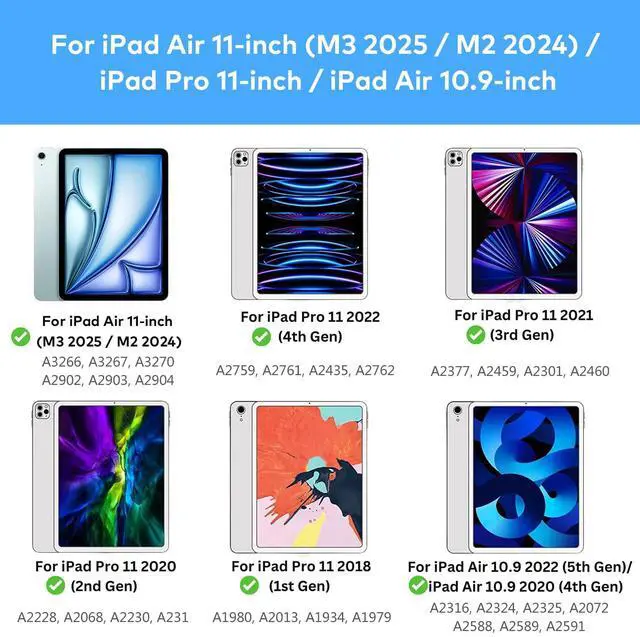 Alt view image 3 of 5 - Keyboard Case for iPad Air 11-inch (M3 2025 / M2 2024) & iPad Pro 11 inch(1st/2nd/3rd/4th Generation) - Magic-Style Magnetic Keyboard Case with Multi-Touch Trackpad for 10.9" iPad Air 4th/5th Gen.