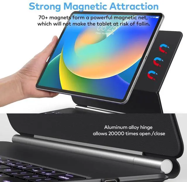 Alt view image 5 of 5 - Keyboard Case for iPad Air 11-inch (M3 2025 / M2 2024) & iPad Pro 11 inch(1st/2nd/3rd/4th Generation) - Magic-Style Magnetic Keyboard Case with Multi-Touch Trackpad for 10.9" iPad Air 4th/5th Gen.