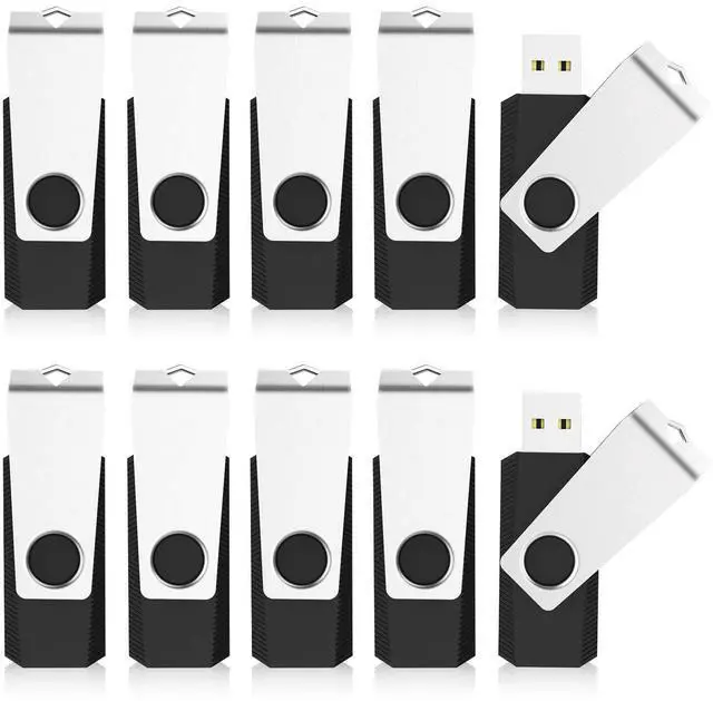 Main image of KEXIN Bulk USB 50 Pack 1GB USB Flash Drives Flash Drive Thumb Drive Bulk Flash Drives Swivel USB 2.0 (1G, 50PCS, Black)