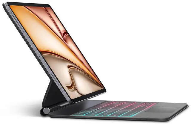 Main image of Keyboard Case for iPad Air 11-inch (M3 2025 / M2 2024), iPad Air 5th/4th Gen & iPad Pro 11 (4th/3rd/2nd/1st Gen), Floating Magnetic Stand, Magic Keyboard, Multi-Touch Trackpad, Rainbow Backlit, Grey