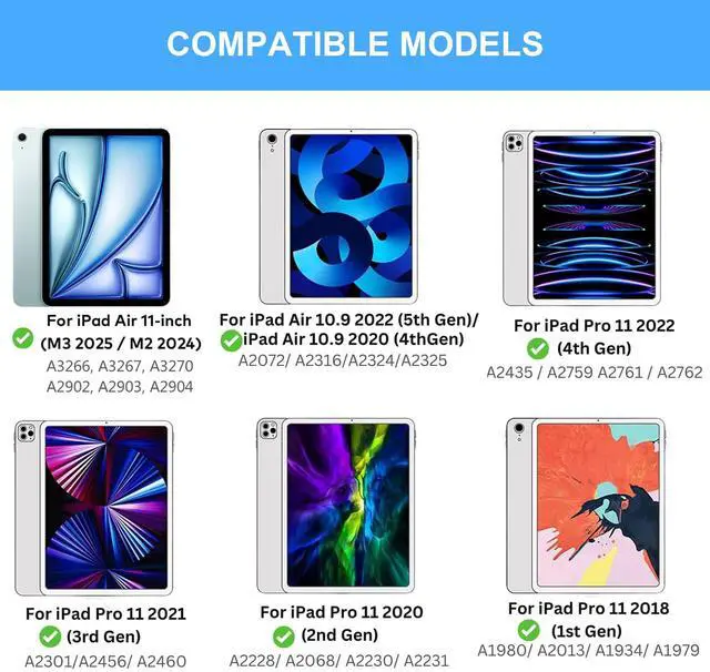Alt view image 2 of 5 - Keyboard Case for iPad Air 11-inch (M3 2025 / M2 2024), iPad Air 5th/4th Gen & iPad Pro 11 (4th/3rd/2nd/1st Gen), Floating Magnetic Stand, Magic Keyboard, Multi-Touch Trackpad, Rainbow Backlit, Grey