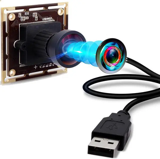 Main image of 4K USB Camera Module with 110 Degree Wide Angle No Distortion Lens 2160P Ultra HD USB Camera Board for Computer and Raspberry Pi Industrial Lightburn Camera Plug and Play for Windows Linux Jetson Nano