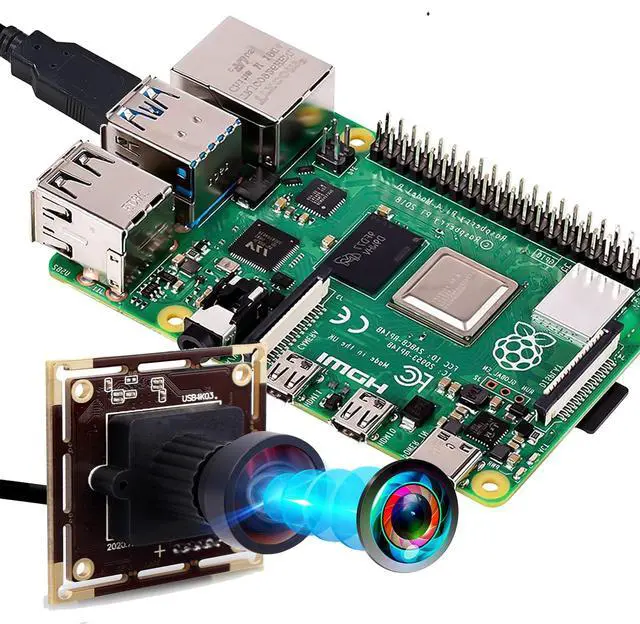 Alt view image 4 of 5 - 4K USB Camera Module with 110 Degree Wide Angle No Distortion Lens 2160P Ultra HD USB Camera Board for Computer and Raspberry Pi Industrial Lightburn Camera Plug and Play for Windows Linux Jetson Nano