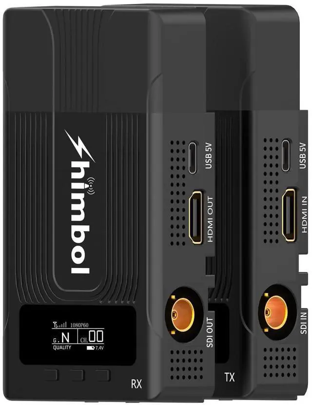 Main image of Shimbol ZO600S 1080P60 SDI+HDMI Wireless Video Transmitter and Receiver for SLR/MILC Camera with 600ft Distance,0.08s Low-Latency,Support iOS APP Monitoring, Fanless, 5G WiFi
