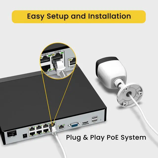 Alt view image 4 of 5 - Qsee 8CH 5MP Security Camera System with Color Night Vision/Motion Detection, 4Pcs Wired PoE Cameras for Home Security Outdoors, 4K 8CH NVR with 2TB HDD for 24-7 Recording, Remote Access