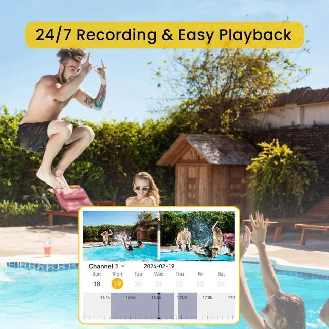 Alt view image 5 of 5 - Qsee 8CH 5MP Security Camera System with Color Night Vision/Motion Detection, 4Pcs Wired PoE Cameras for Home Security Outdoors, 4K 8CH NVR with 2TB HDD for 24-7 Recording, Remote Access
