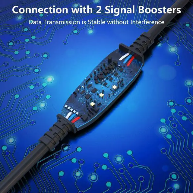 Alt view image 5 of 5 - VCZHS USB 3.0 Extension Cable 100 FT, Active USB Extension Cable Male to Female with 4 Extension chipsets Signal Booster - Extra Long USB Extension Cable (5V/2A Power Adapter Included)