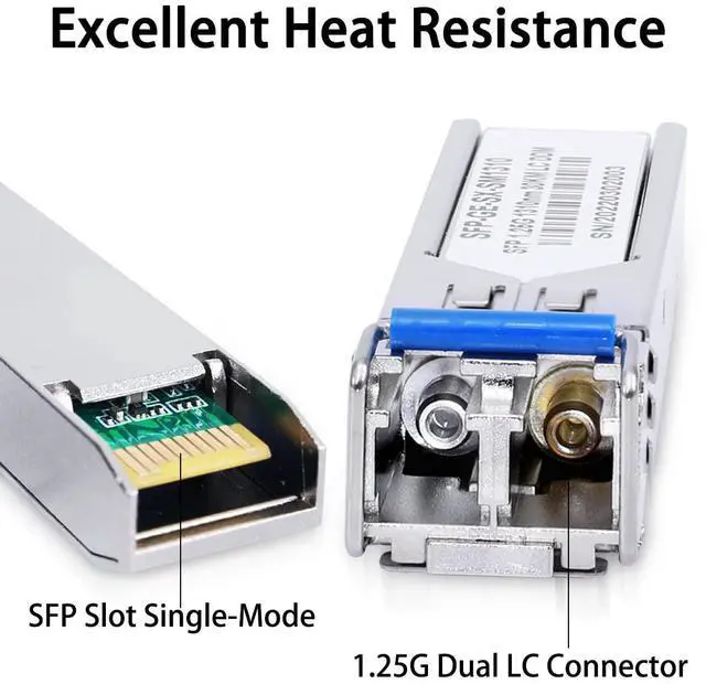 Alt view image 4 of 5 - 10 Pack 1.25G SFP LC Module 1000Base-LX (SMF,1310nm,20km,DDM) Single-Mode Transceiver for Cisco GLC-LH-SMD,Ubiquiti UniFi,Meraki MA-SFP-1GB-LX10,Fortinet,Mikrotik,TP-Link,Netgear,TL-SM311LS,D-Link