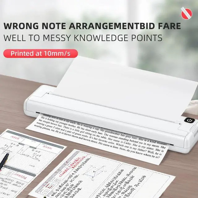 Alt view image 3 of 5 - Portable A4 Thermal Printer, Bluetooth Thermal Printer, Support 90 Sheets Letter and A4 Paper, Compatible with Android and iOS Phone and Laptop for Mobile Office