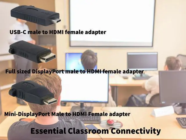 Alt view image 3 of 5 - DigitaLinx LibertyAV HDMI Adapter Ring with DisplayPort, Mini DP & USB-C adapters Provide Device connectivity for Conference Rooms. PC, Laptop, iPad, MacBook Pro, Galaxy, Chromebook.