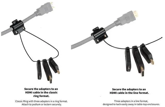 Alt view image 5 of 5 - DigitaLinx LibertyAV HDMI Adapter Ring with DisplayPort, Mini DP & USB-C adapters Provide Device connectivity for Conference Rooms. PC, Laptop, iPad, MacBook Pro, Galaxy, Chromebook.