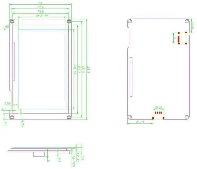 Alt view image 3 of 5 - DIYmalls Nextion Intelligent 5 inch HMI Display 5V Capacitive Touch Screen TFT LCD 800x480 for Arduino ESP32 (NX8048P050-011C)
