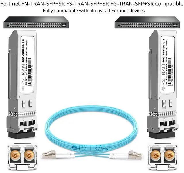 Alt view image 3 of 5 - OPSTRAN 10GBASE-SR SFP+ Optical Transceiver Module Compatible with Fortinet FN-TRAN-SFP+SR FS-TRAN-SFP+SR FG-TRAN-SFP+SR 850nm 300m DDM Duplex LC MMF 4 Pack