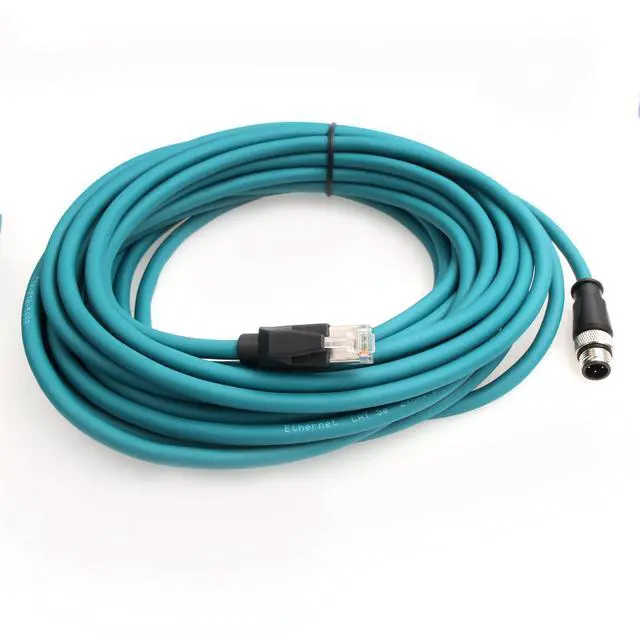 Main image of Eonvic M12 4-pin Male to RJ45 E4 Plug High Flex Cat5e Industrial Ethernet Cable Dynamic PUR (20M, Blue)