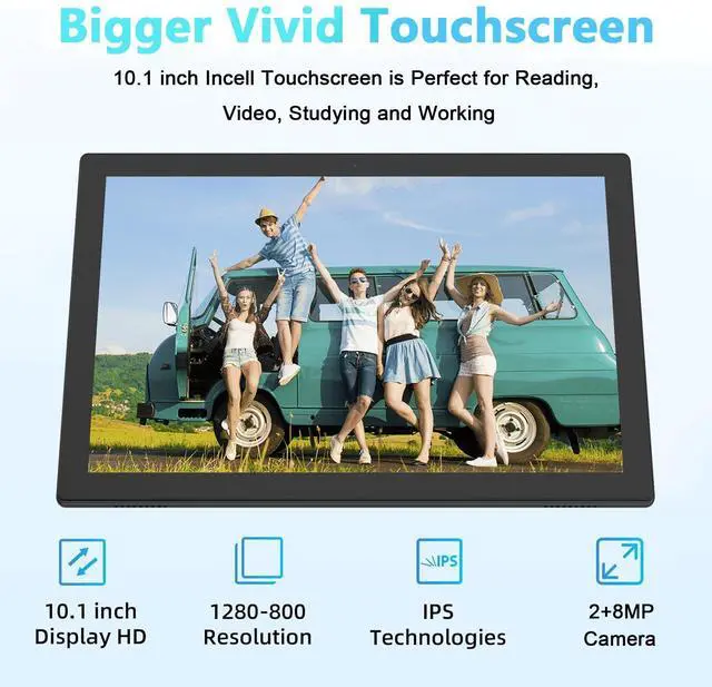 Alt view image 5 of 5 - Android 15 Tablet 10 Inch, 18GB RAM+128GB ROM/2TB Expandable, 2 in 1 Tablets with Keyboard Case Mouse Stylus, 2.0GHz Quad-core Processor, 1280*800 IPS HD Screen, 5G WiFi 6 BT 5.0, 8MP Camera Tablet PC