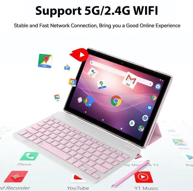 Alt view image 4 of 5 - Android 15 Tablet 10 Inch, 18GB RAM+128GB ROM/2TB Expandable, 2 in 1 Tablets with Keyboard Case Mouse Stylus, 2.0GHz Quad-core Processor, 1280*800 IPS HD Screen, 5G WiFi6 BT 5.0, 8MP Camera Tableta PC