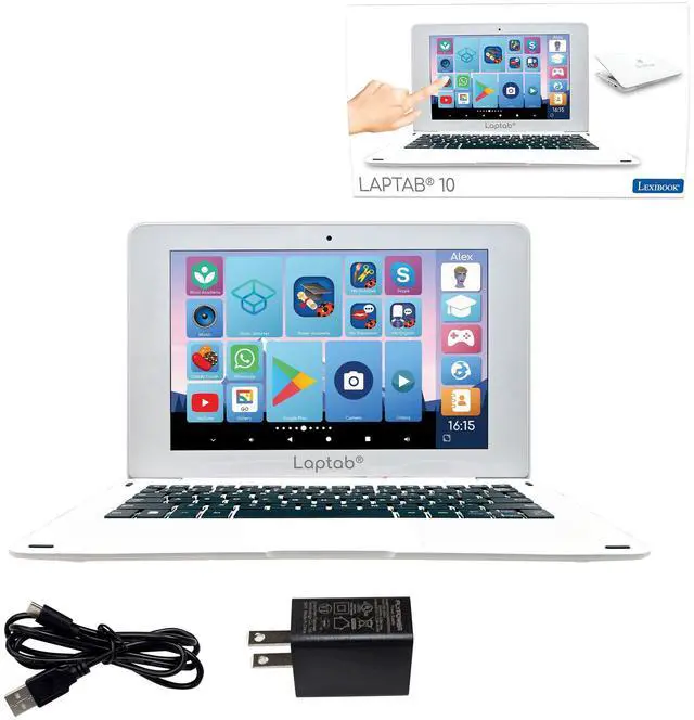Main image of LEXiBOOK LAPTAB 10, Laptop with Touch Screen, Designed for The Whole Family, Educational and Fun Content, Powered by Android(tm), Parental Control, Ultra Thin and Light, LT10EN