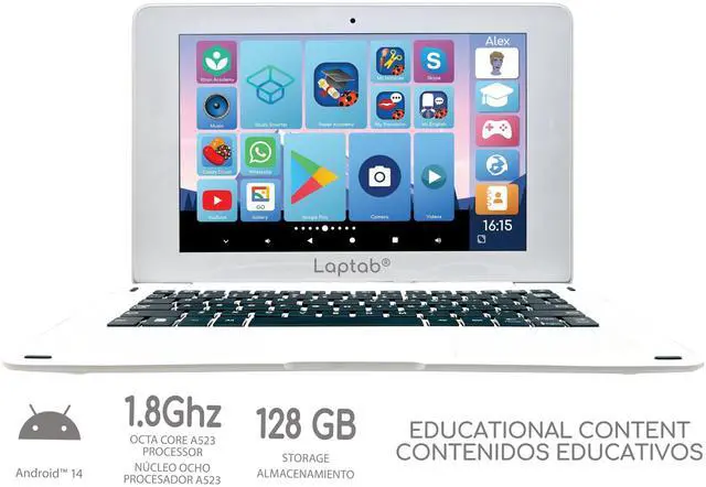 Alt view image 2 of 5 - LEXiBOOK LAPTAB 10, Laptop with Touch Screen, Designed for The Whole Family, Educational and Fun Content, Powered by Android(tm), Parental Control, Ultra Thin and Light, LT10EN